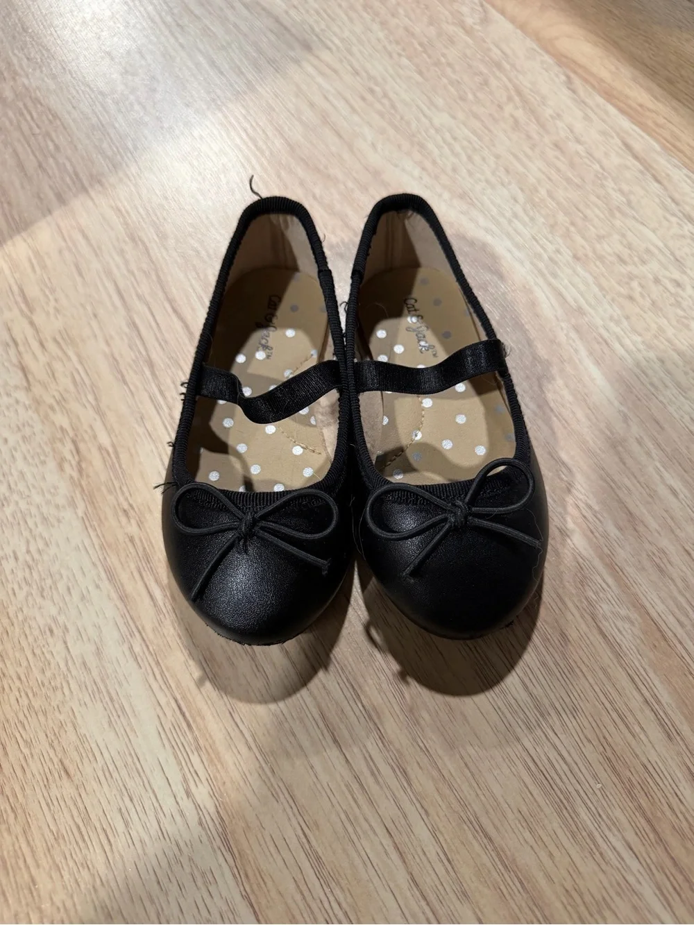 Cat & Jack Black Mary Jane Flats with Bow